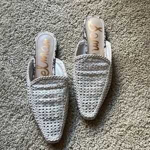 Sam Edelman White Woven Mule